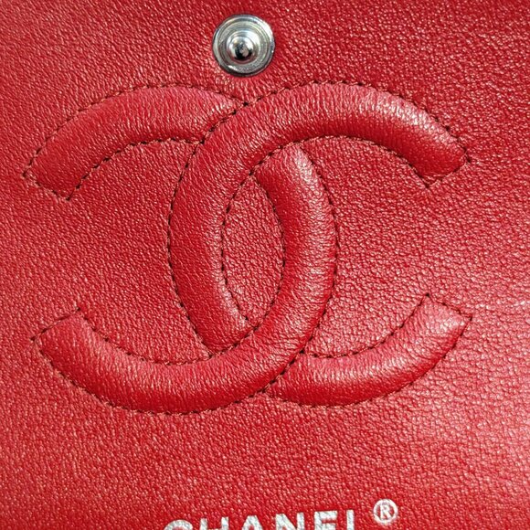 Chanel Rare Red 17b Classic Medium Quilted Lambskin Double Flap Bag - Picture 10 of 16